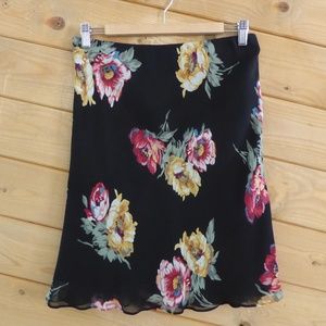 Ralph Lauren Black Floral Pencil Skirt
